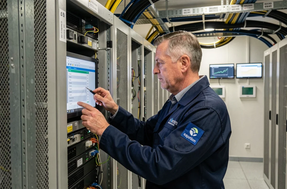 Technicien d'Armor Service Informatique gérant l'infogérance d'un serveur à Lannion