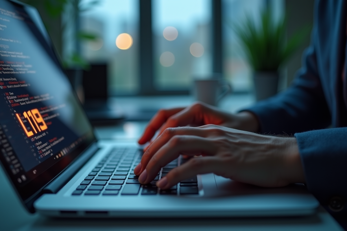 Mains tapant sur un clavier d
