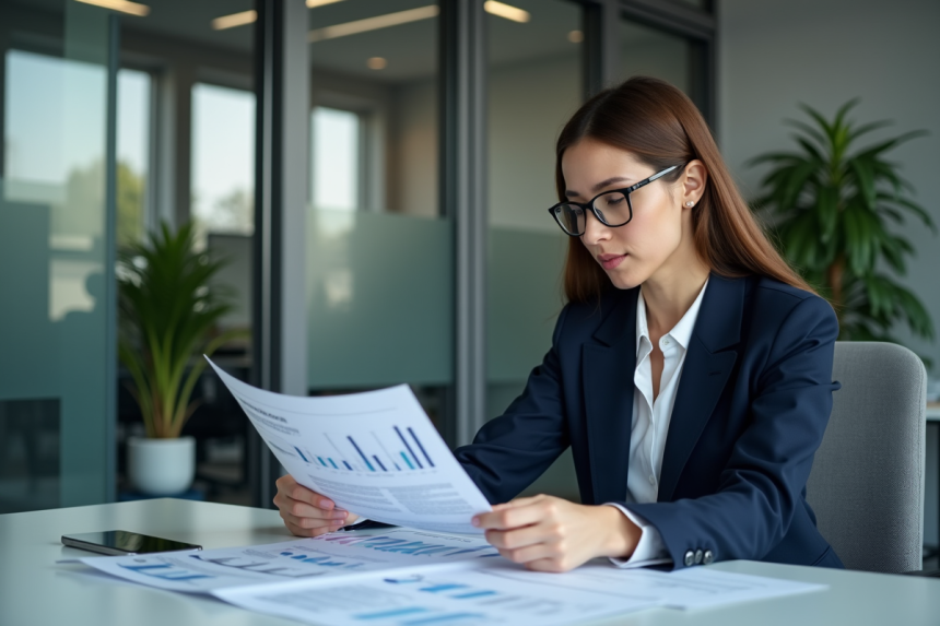 Femme professionnelle en réunion de sécurité en bureau