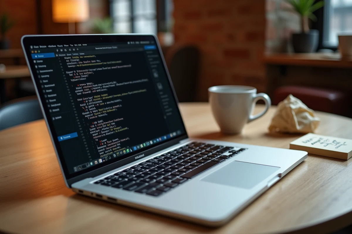 Gros plan sur un MacBook Pro affichant une commande terminal pour vider le cache macOS