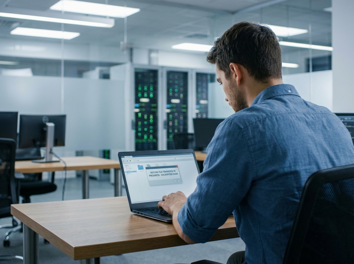 Jeune spécialiste IT travaillant sur un ordinateur portable